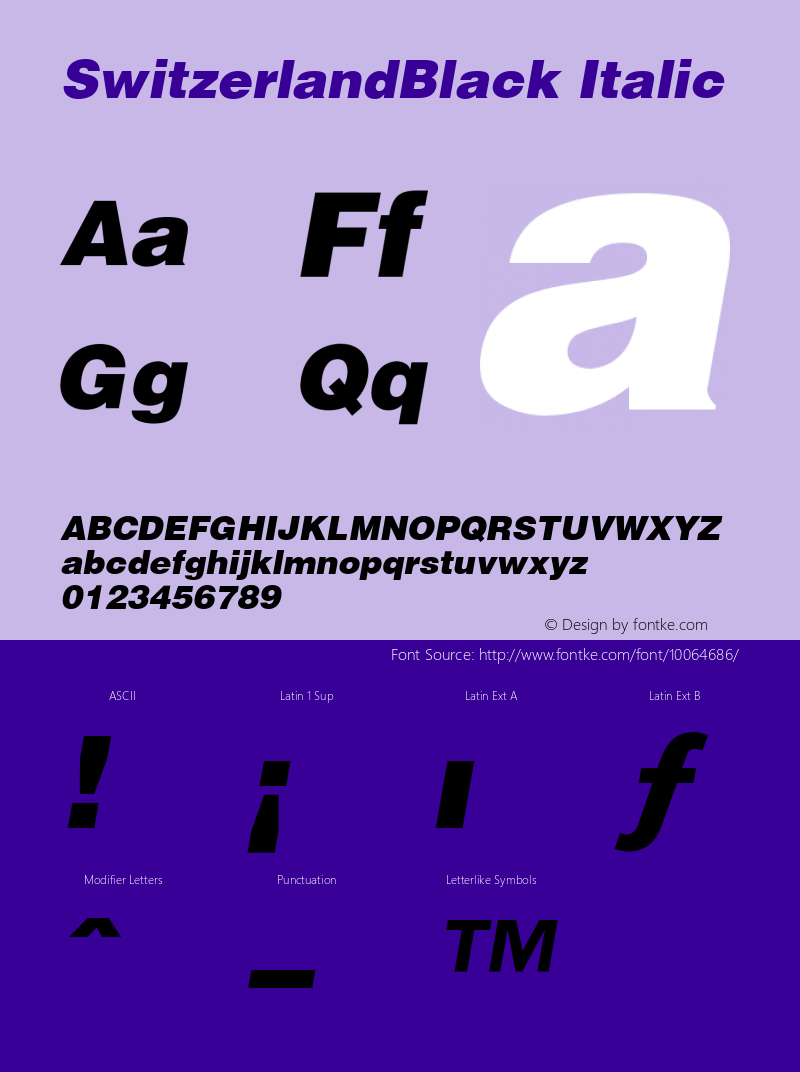 SwitzerlandBlack Italic 001.003图片样张