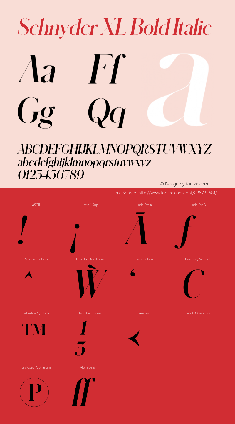 Schnyder XL Bold Italic Version 1.001 2018图片样张