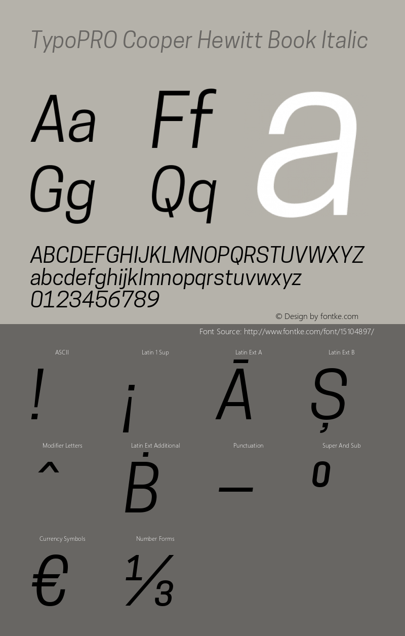 TypoPRO Cooper Hewitt Book Italic 1.000图片样张