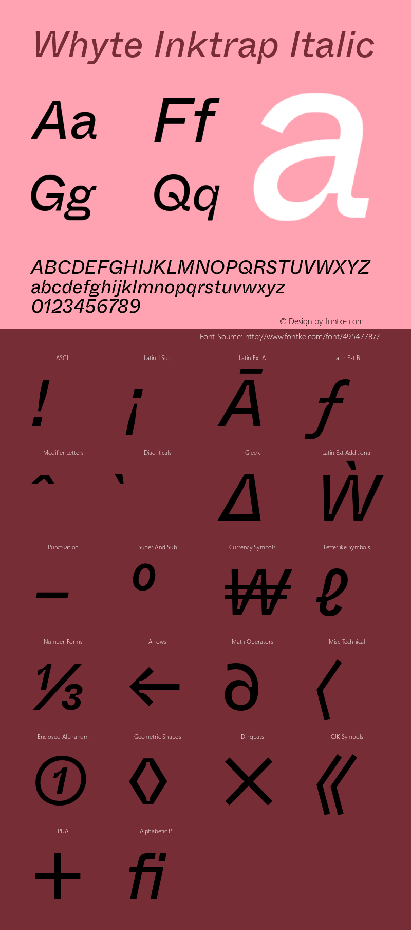Whyte Inktrap Italic Version 1.100图片样张