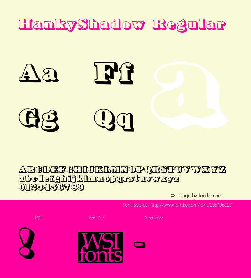 HankyShadow Macromedia Fontographer 4.1 7/20/96图片样张