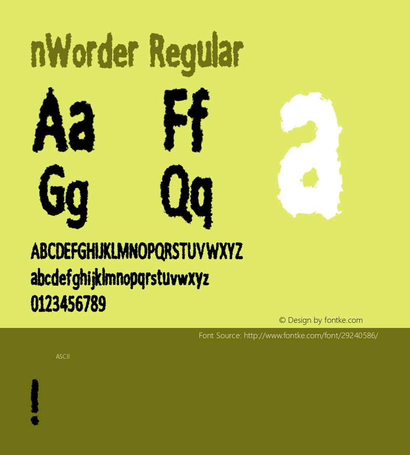 nWorder Version 0.00;April 16, 2019;FontCreator 11.5.0.2430 32-bit图片样张