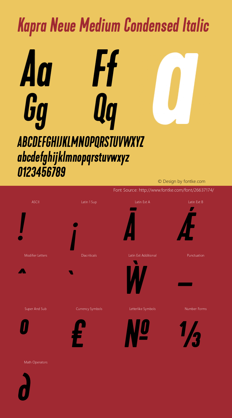 Kapra Neue Medium Condensed Italic Version 1.000;PS 001.000;hotconv 1.0.88;makeotf.lib2.5.64775图片样张