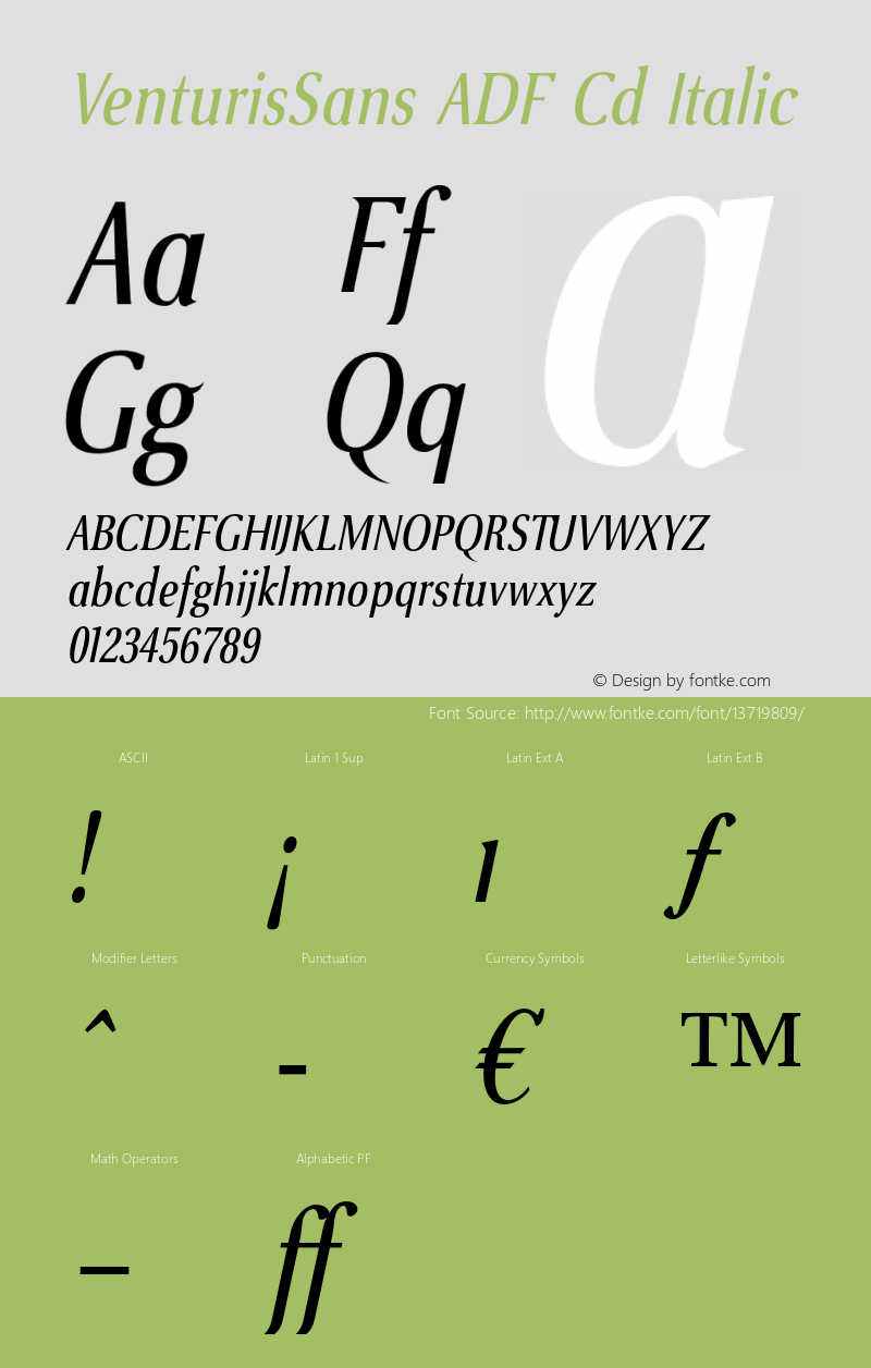 VenturisSans ADF Cd Italic 1.005;FFEdit图片样张