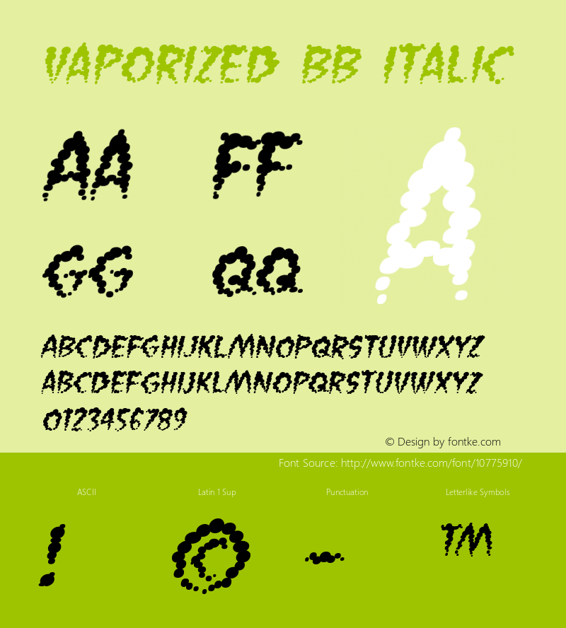 Vaporized BB Italic Version 1.000图片样张