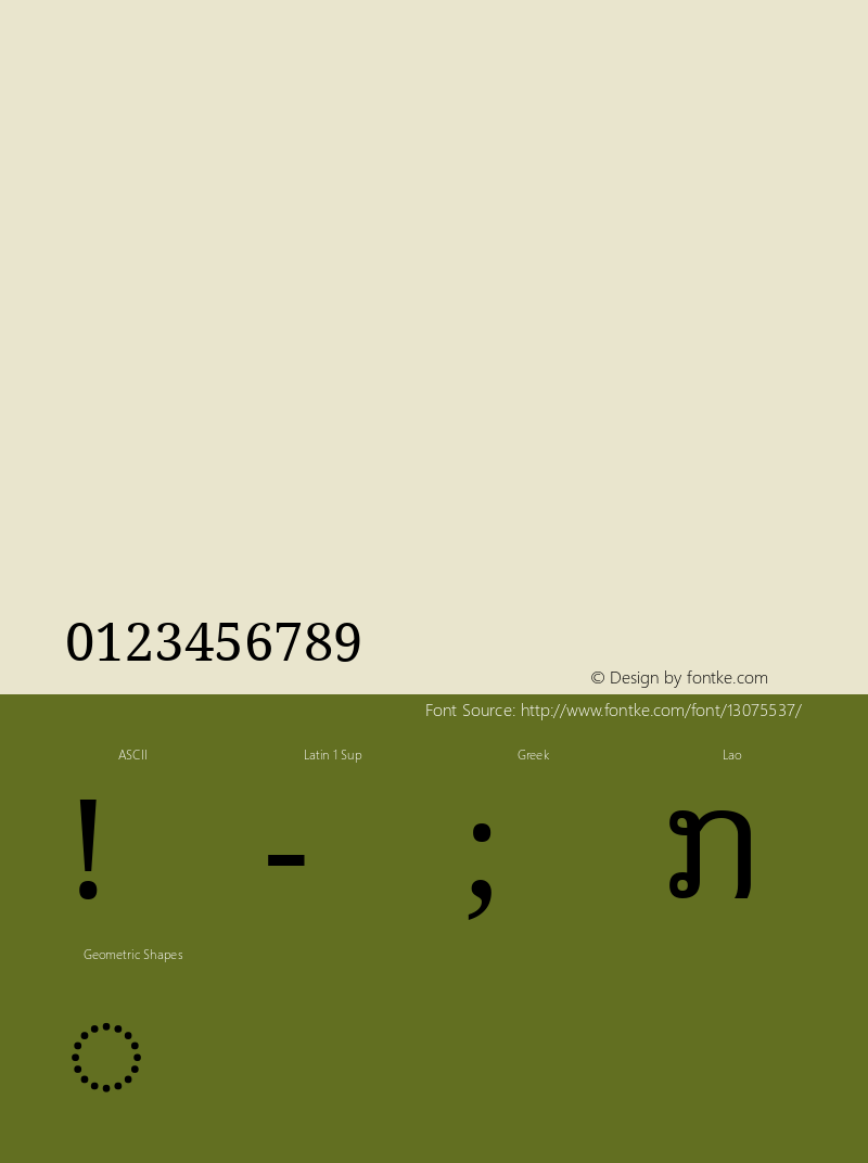 Noto Serif Lao Regular Version 1.00 June 25, 2012, initial release图片样张