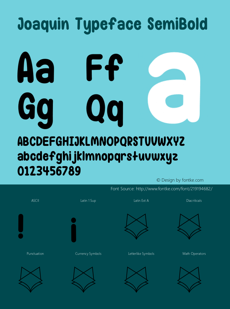 Joaquin Typeface SemiBold Version 1.000;FEAKit 1.0图片样张