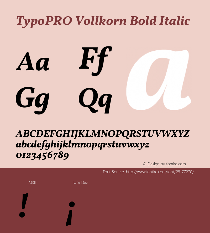 TypoPRO Vollkorn Bold Italic Version 4.015图片样张