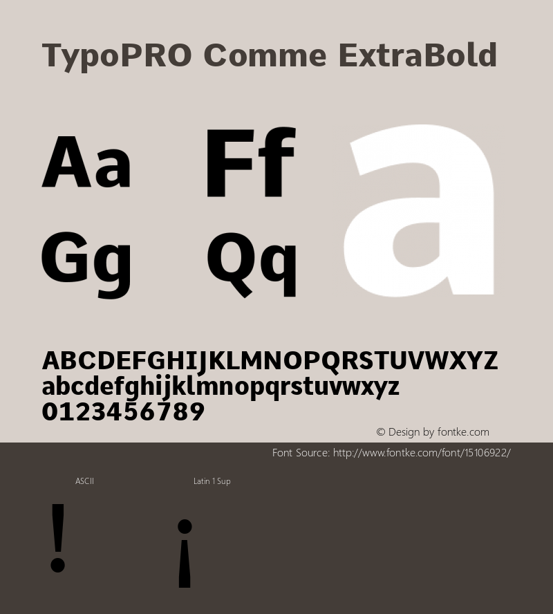 TypoPRO Comme ExtraBold Version 2; ttfautohint (v1.00rc1.6-4cba) -l 8 -r 50 -G 200 -x 0 -D latn -f none -w G -W图片样张