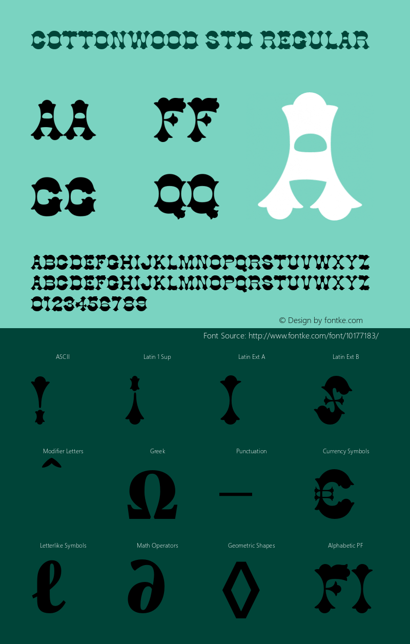 Cottonwood Std Regular OTF 1.018;PS 001.002;Core 1.0.31;makeotf.lib1.4.1585图片样张
