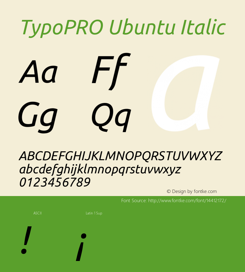 TypoPRO Ubuntu Italic Version 0.80图片样张