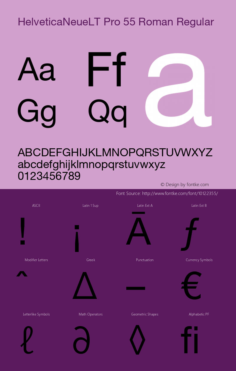 HelveticaNeueLT Pro 55 Roman Regular Version 1.000;PS 001.000;Core 1.0.38图片样张