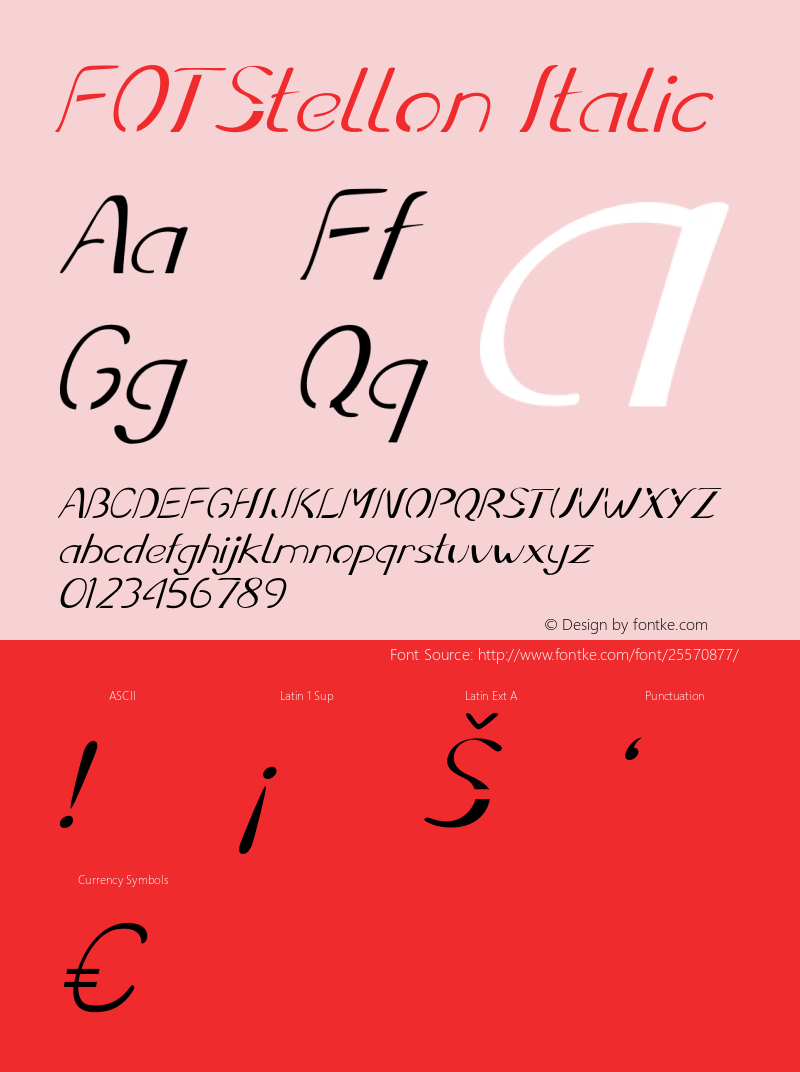 FOTStellon-Italic Version 1.000图片样张