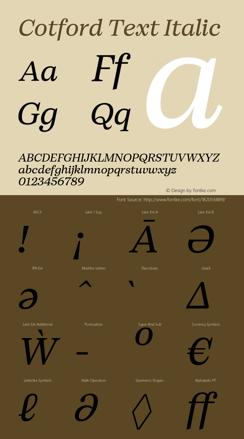 Cotford Text Italic Version 1.00图片样张