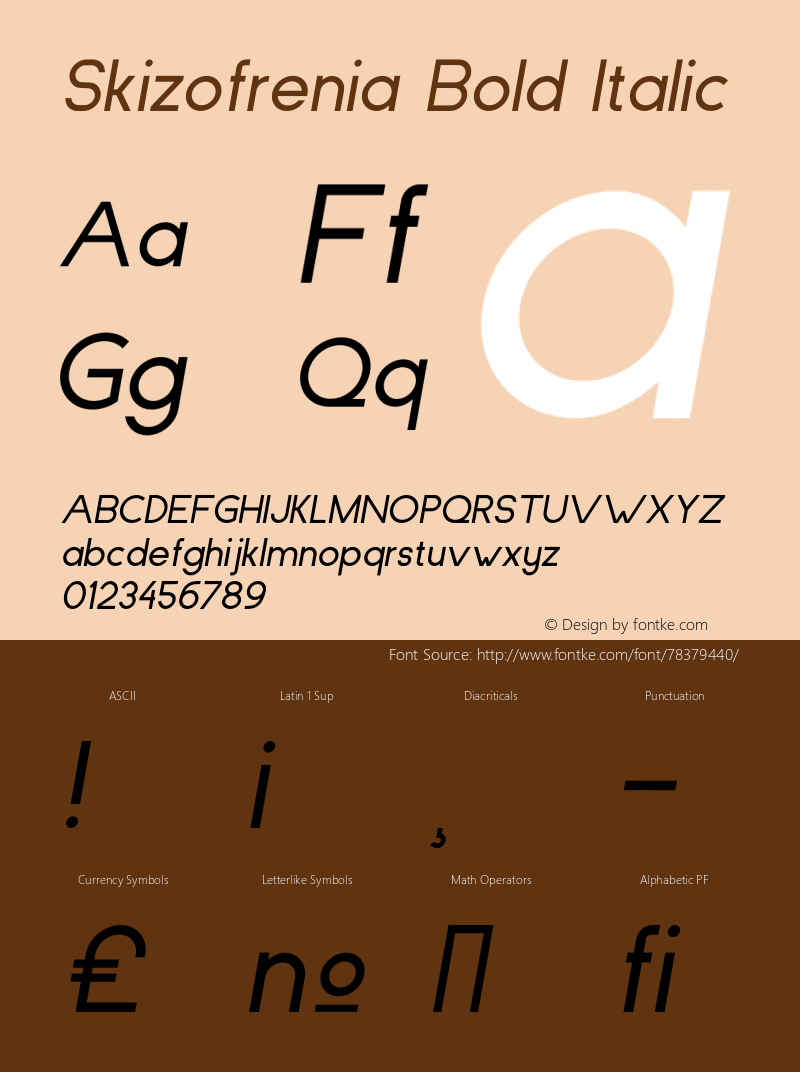 Skizofrenia Bold Italic Version 1.00图片样张