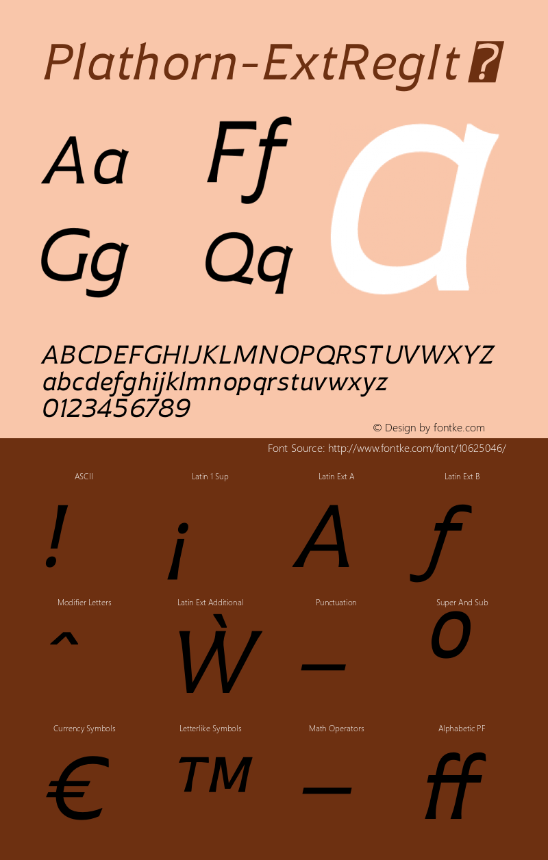 Plathorn-ExtRegIt ☞ Version 1.000;com.myfonts.easy.insigne.plathorn.extended-italic.wfkit2.version.4e3n图片样张