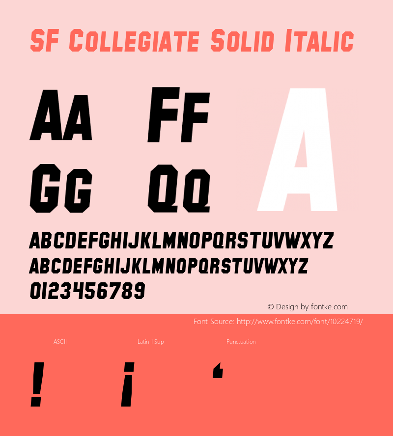 SF Collegiate Solid Italic Version 1.1图片样张