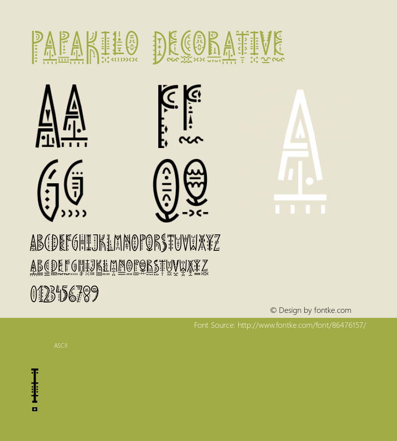 PapaKilo Decorative Version 1.005;October 7, 2020;FontCreator 11.5.0.2430 64-bit图片样张