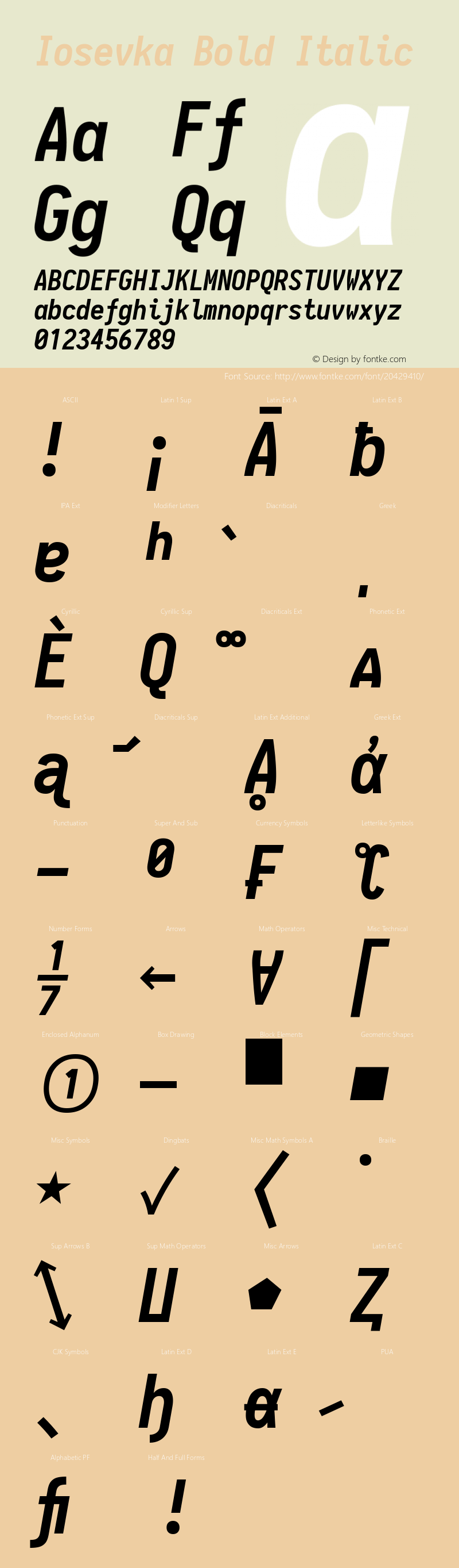 IosevkaCC Bold Italic 1.12.3; ttfautohint (v1.6)图片样张