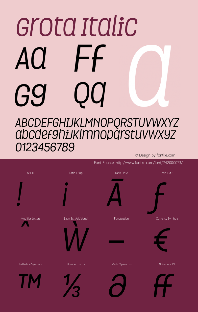 Grota-Italic 1.000图片样张