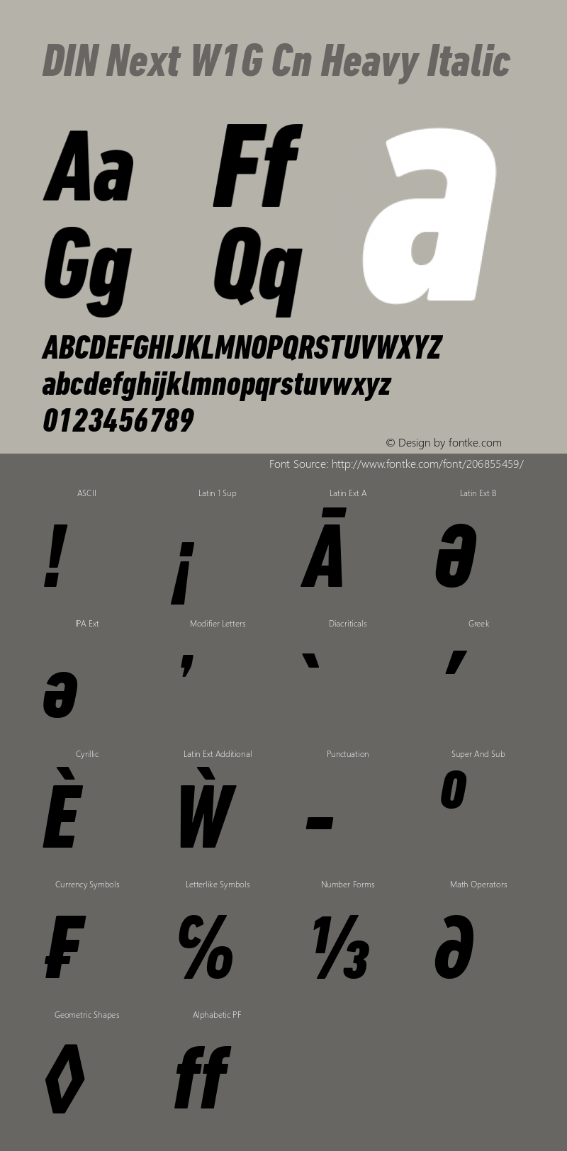 DIN Next W1G Cn Heavy Italic Version 1.00图片样张