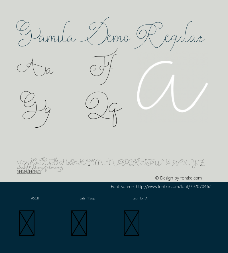 Gamila Demo Version 1.001;Fontself Maker 3.5.0图片样张