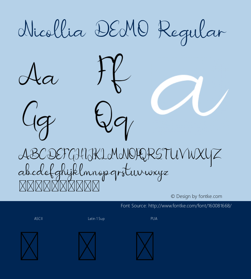 Nicollia DEMO Version 1.002;Fontself Maker 3.2.2图片样张