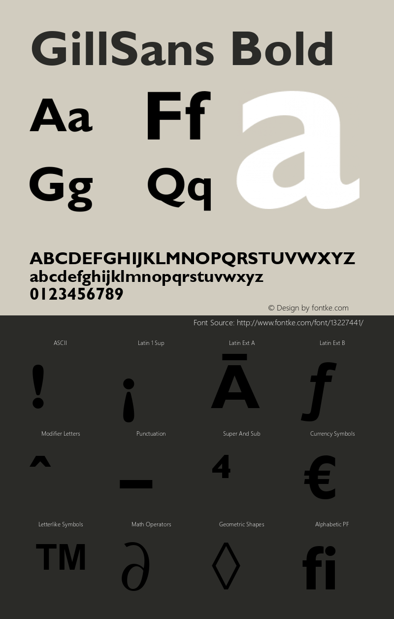 GillSans Bold Version 1.0图片样张