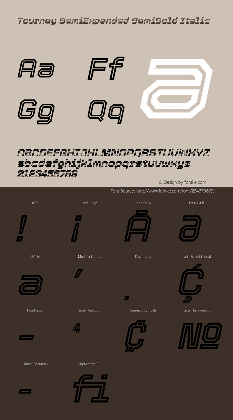 Tourney SemiExpanded SemiBold Italic Version 1.015图片样张