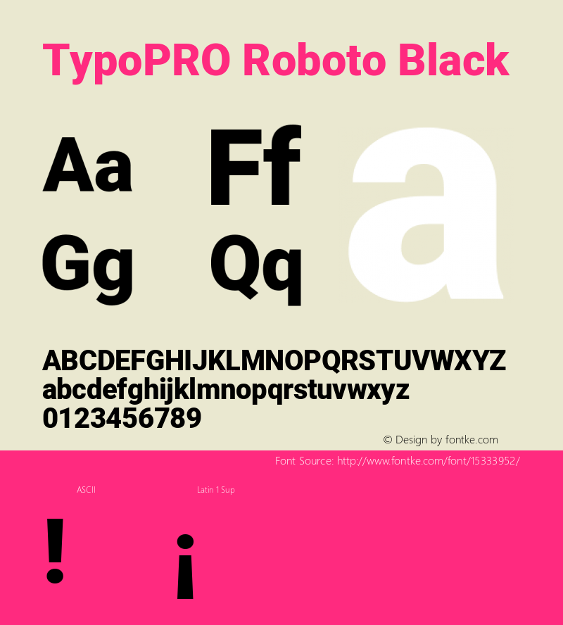 TypoPRO Roboto Black Version 2.001047; 2015图片样张