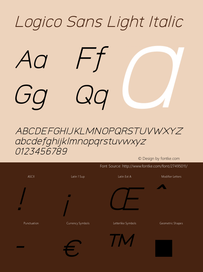 Logico Sans Light Italic Version图片样张