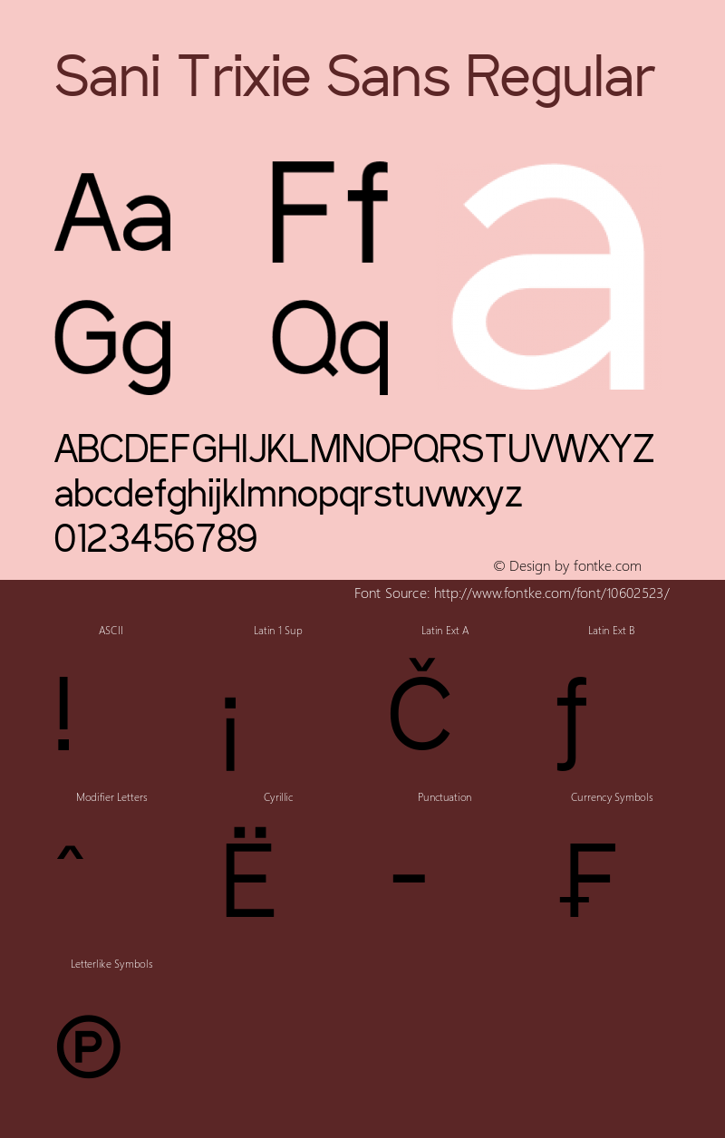 Sani Trixie Sans Regular Version 1.6.0 - October 22, 2014图片样张