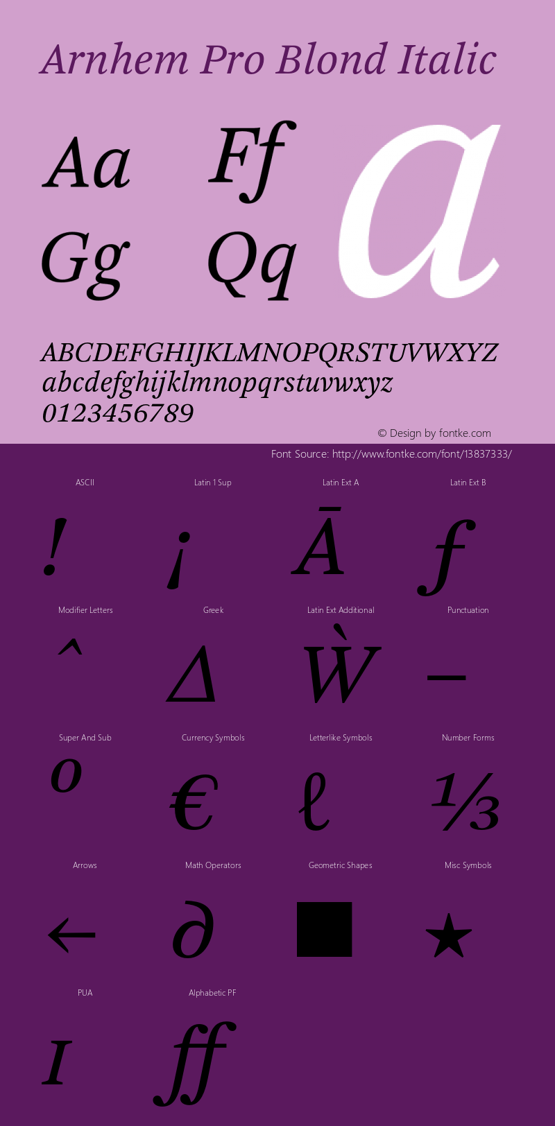 Arnhem Pro Blond Italic Version 2.000;PS 001.000;hotconv 1.0.50;makeotf.lib2.0.16970图片样张