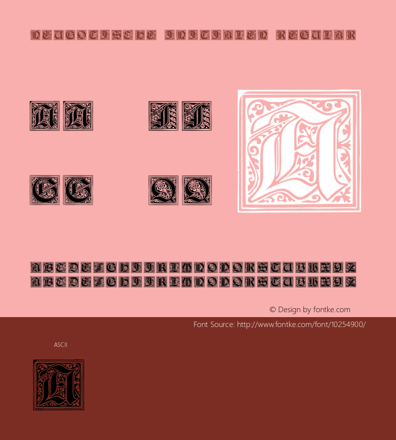 Neugotische Initialen Regular Version 1.0; 2002; initial release图片样张