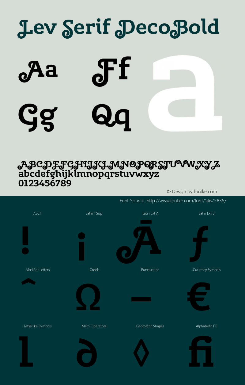 Lev Serif DecoBold Version 1.001图片样张
