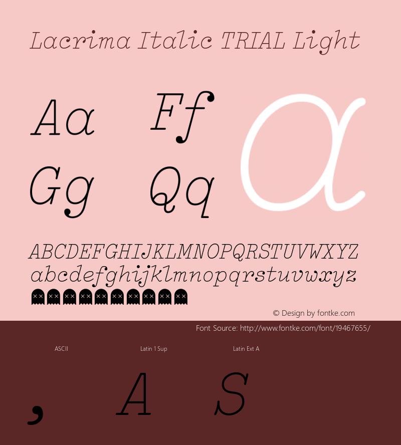 Lacrima Italic TRIAL Light Version 2.002图片样张