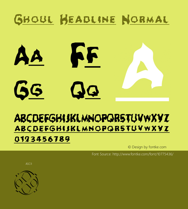 Ghoul Headline Normal 1.0 - Freeware - use keys a to z, A to Z, 0 to 9图片样张