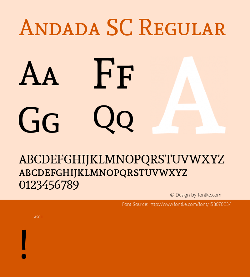 Andada SC Regular Version 1.003; ttfautohint (v1.4.1)图片样张