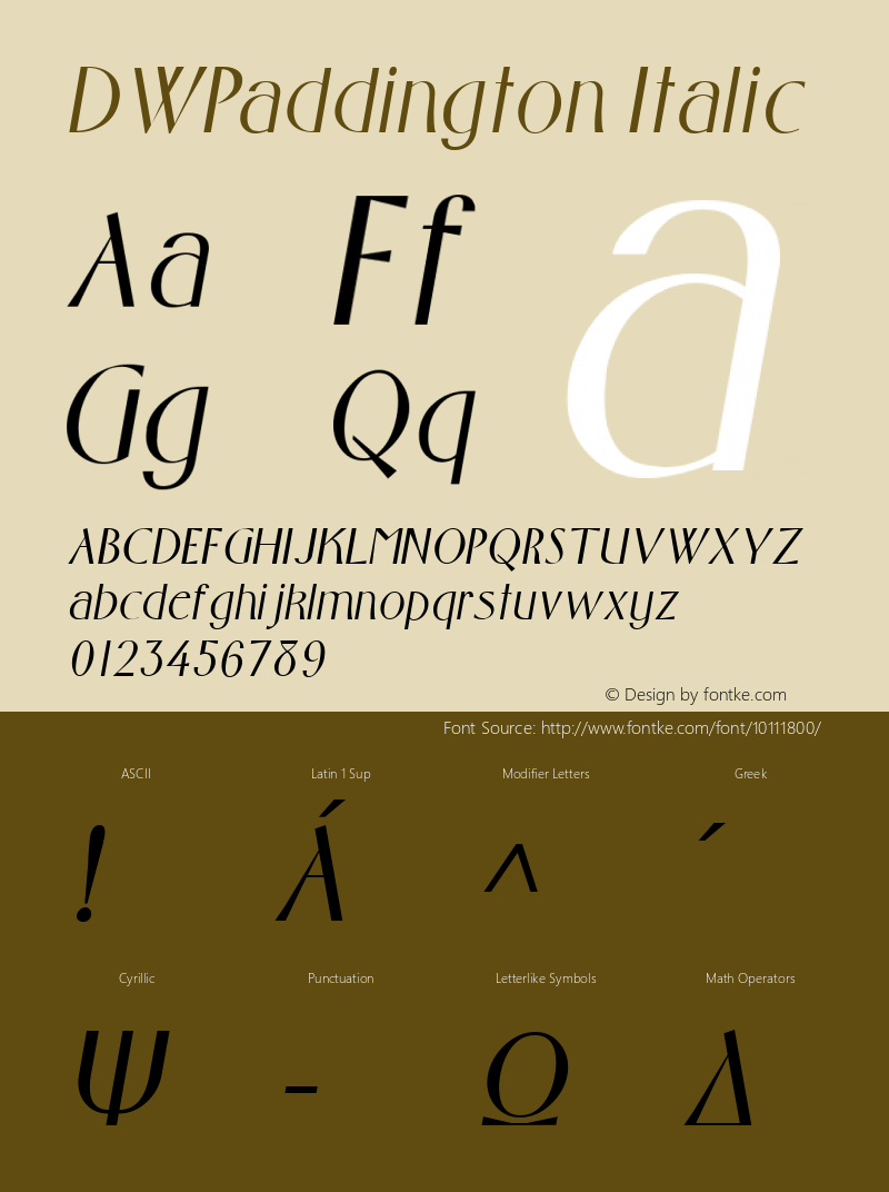 DWPaddington Italic 10/26/2002图片样张