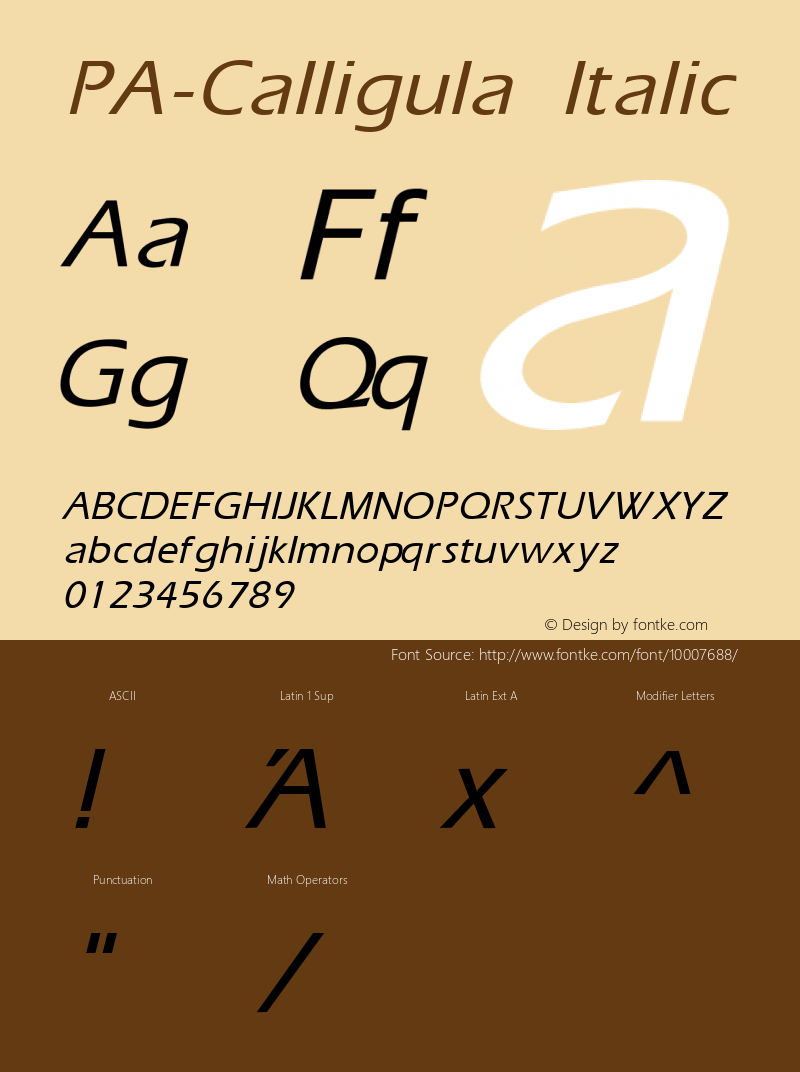 PA-Calligula Italic Version 1.0图片样张
