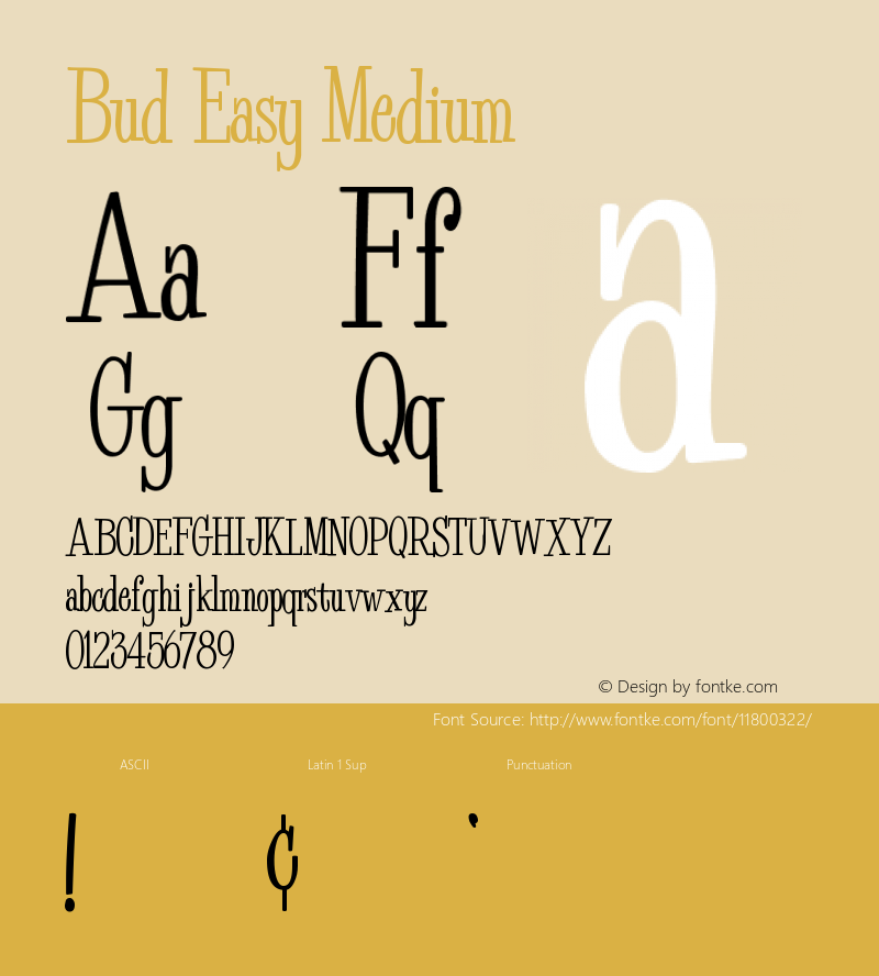 Bud Easy Medium Version Macromedia Fontograp图片样张