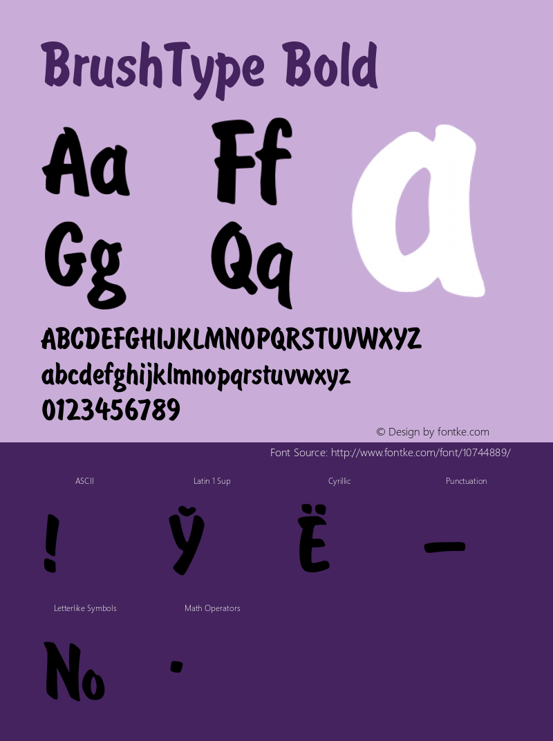 BrushType Bold Converted from t:\BRU___BN.BF1 by ALLTYPE图片样张