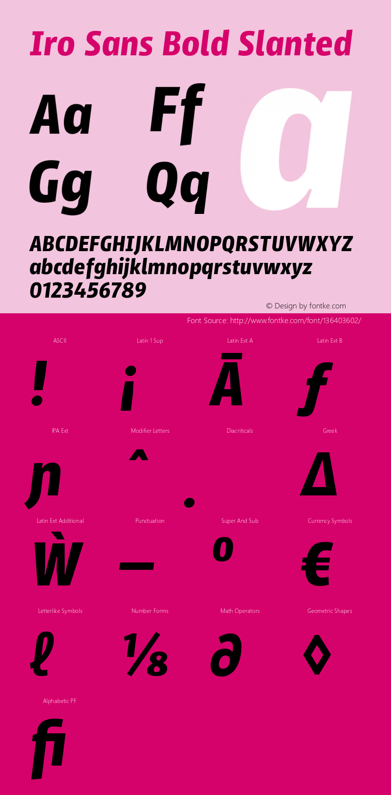 Iro Sans Bold Slanted Version 2.001图片样张