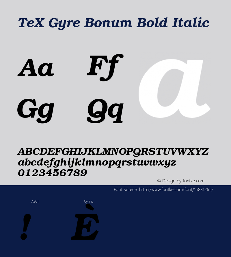 TeX Gyre Bonum Bold Italic Version 1.103;PS 1.103;hotconv 1.0.49;makeotf.lib2.0.14853; ttfautohint (v1.4.1)图片样张