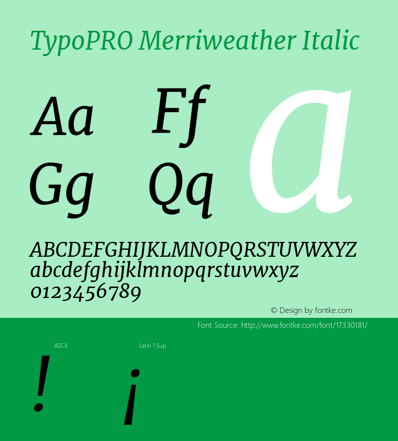 TypoPRO Merriweather Italic Version 1.584; ttfautohint (v1.5) -l 6 -r 36 -G 0 -x 10 -H 350 -D latn -f cyrl -w 