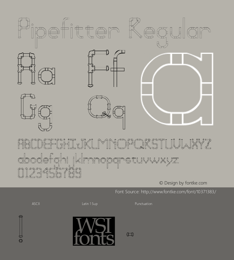 Pipefitter Regular The IMSI MasterFonts Collection, tm 1995, 1996 IMSI (International Microcomputer Software Inc.)图片样张