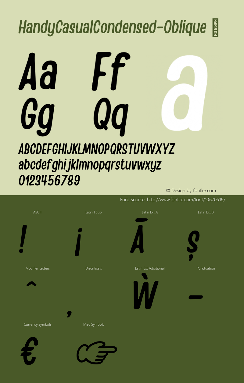 HandyCasualCondensed-Oblique ☞ Version 2.001;PS 002.001;hotconv 1.0.70;makeotf.lib2.5.58329;com.myfonts.easy.my-creative-land.handy-casual-condensed.oblique.wfkit2.version.4mNM图片样张