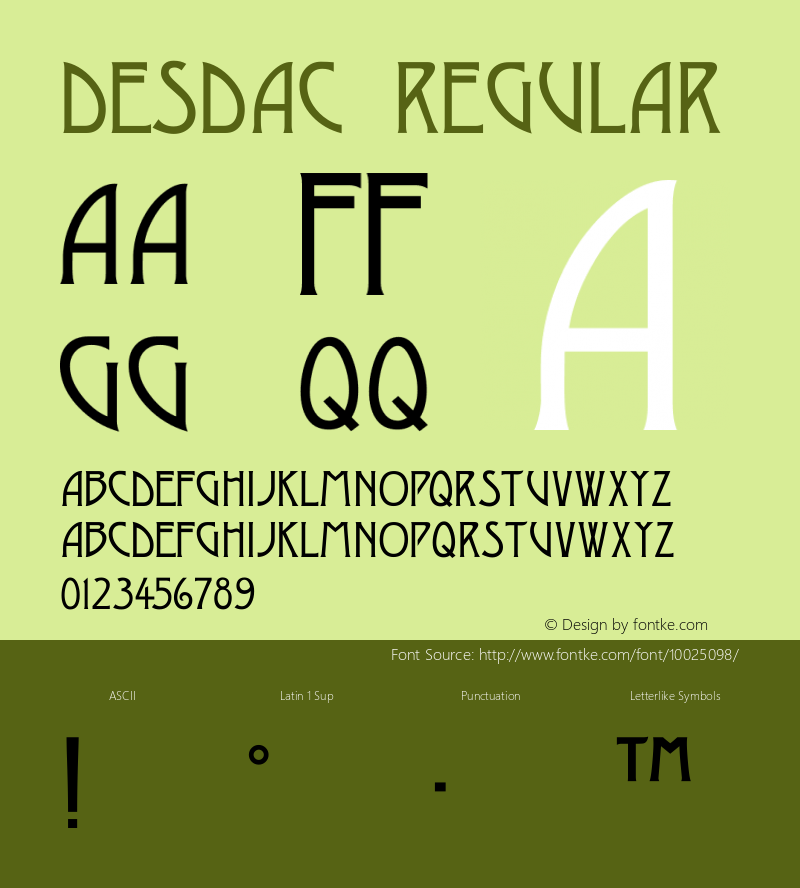 DesdaC Regular Macromedia Fontographer 4.1 18.06.97图片样张