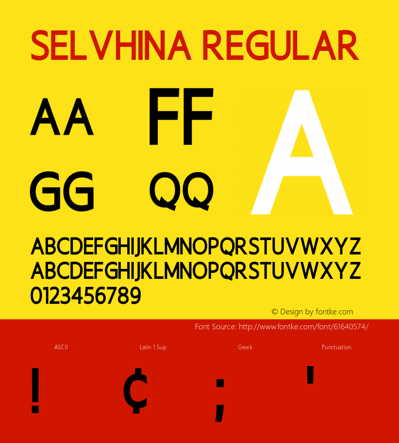 Selvhina Version 1.00;April 22, 2020;FontCreator 11.5.0.2422 64-bit图片样张