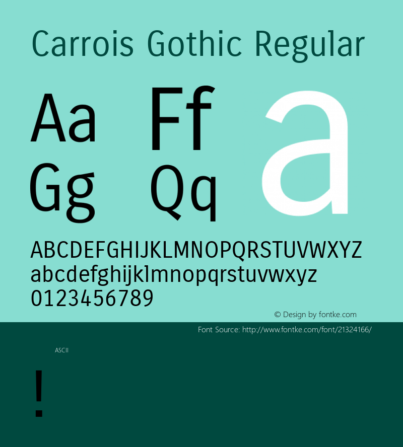 Carrois Gothic Regular 图片样张